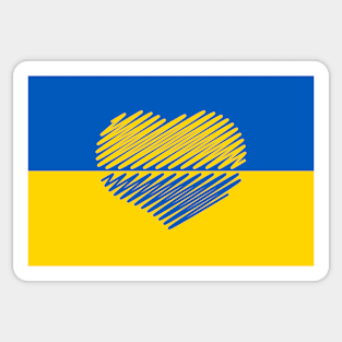 Ukraine Flag With Heart (Blue - Yellow) Sticker